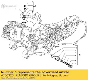 Piaggio Group 4366325 válvula - Lado inferior