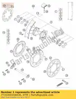 7731000104430, KTM, achterwiel cpl.2,15x19'excel ktm sx sxs 125 144 250 450 505 2007 2008, Nieuw