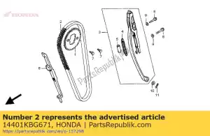 Honda 14401KBG671 cadena, leva (98l) - Lado inferior