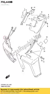 Suzuki 4755148G50YVB capa, corpo da moldura - Lado inferior