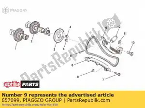 Piaggio Group 857099 bloco deslizante tensor de corrente - Lado inferior