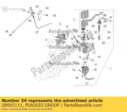 solenoïde ondersteuning van Piaggio Group, met onderdeel nummer 1B005111, bestel je hier online: