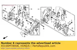 Aqui você pode pedir o compasso de calibre, l fr em Honda , com o número da peça 45100MT8008: