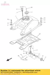 schroef, plat van Yamaha, met onderdeel nummer 987020401800, bestel je hier online: