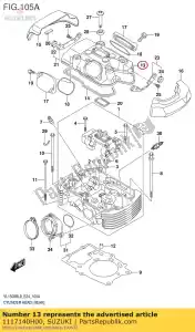 Suzuki 1117140H00 couvercle, cylindre - La partie au fond