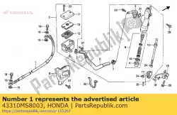 Here you can order the no description available at the moment from Honda, with part number 43310MS8003: