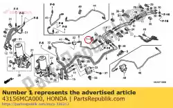 Aqui você pode pedir o clamper a, rr. Mangueira do freio em Honda , com o número da peça 43156MCA000: