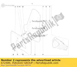 Qui puoi ordinare parabrezza ptt da Piaggio Group , con numero parte 672489: