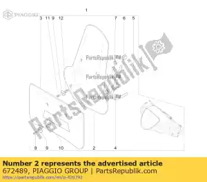 Piaggio Group 672489 parabrisas ptt - Lado inferior