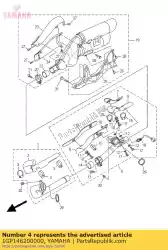 Ici, vous pouvez commander le tuyau d'échappement 2 auprès de Yamaha , avec le numéro de pièce 1GP146200000: