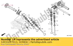 Ici, vous pouvez commander le cale, poussoir (1. 950) auprès de Honda , avec le numéro de pièce 14931KT7013: