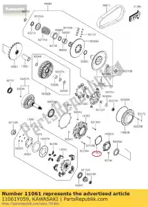 kawasaki 11061Y059 01 joint, couvercle d'arbre primaire - La partie au fond