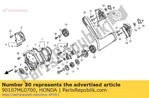 Honda 90107ML0700 perno, brida, 10x60 - Lado inferior