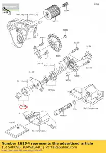 kawasaki 161540090 bomba de rotor, limpar kx250xafb - Lado inferior