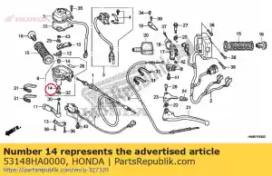 honda 53148HA0000 douille, pivot de papillon - La partie au fond