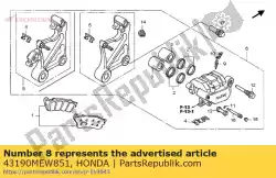 Aqui você pode pedir o suporte sub assy., rr. Ca em Honda , com o número da peça 43190MEW851: