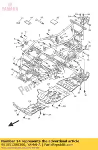 yamaha 901051280300 perno, brida - Lado inferior