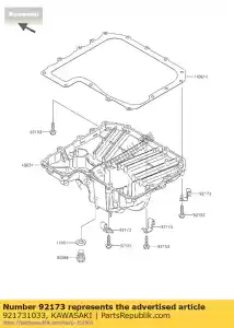 kawasaki 921731033 abrazadera zr800ads - Lado inferior