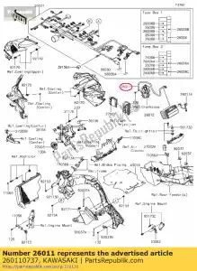 kawasaki 260110737 câble, batterie (-) klz1000ac - La partie au fond