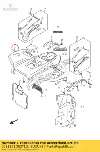 Suzuki 5311131G03YLG spatbord, voorkant - Onderkant