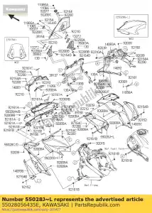 kawasaki 55028056435E carenatura, lato serbatoio, rh, p.s kle65 - Il fondo