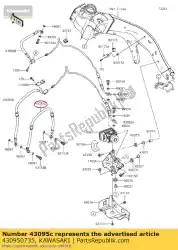 slangrem, fr remklauw, links van Kawasaki, met onderdeel nummer 430950735, bestel je hier online: