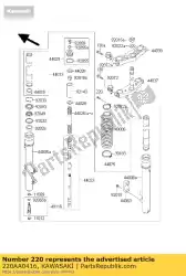 schroef-pan-cros van Kawasaki, met onderdeel nummer 220AA0416, bestel je hier online: