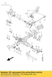 Ici, vous pouvez commander le tige, levier de vitesse auprès de Suzuki , avec le numéro de pièce 2552521E10: