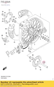 Suzuki 6471135G10 eixo traseiro - Lado inferior