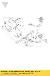 secundair schild afdekken van Triumph, met onderdeel nummer T2200451, bestel je hier online: