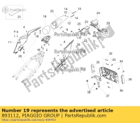 893112, Aprilia, cuscino, Nuovo