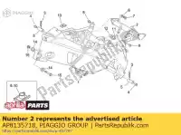 AP8135718, Piaggio Group, frame front fix. plate aprilia rs eng cc tuono 125 122, New