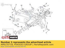 Aprilia AP8135718, Frame voorzijde fix. bord, OEM: Aprilia AP8135718