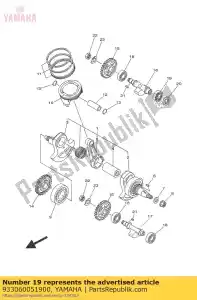 yamaha 933060051900 rodamiento (1ff) - Lado inferior