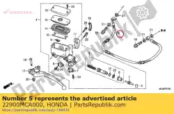 Aquí puede pedir comp. De manguera, embrague de Honda , con el número de pieza 22900MCA000: