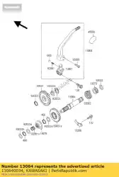 Aquí puede pedir palanca-patada, pedal klx300a6 de Kawasaki , con el número de pieza 130640034: