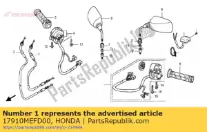 Honda 17910MEFD00 cabo comp. a, acelerador - Lado inferior