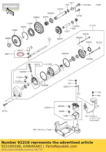 kawasaki 922100188 porca, 6 mm zx1000-c1 - Lado inferior