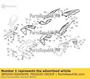 Piaggio Group 2B000015000W0N garde-boue avant - La partie au fond