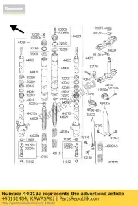 kawasaki 440131484 tube-fourche intérieur, lh kx85-a1 - La partie au fond