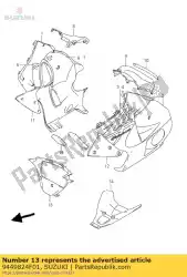 Aquí puede pedir carenado, debajo, c de Suzuki , con el número de pieza 9449824F01: