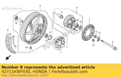 Ici, vous pouvez commander le pneu arrière (téléviseurs) auprès de Honda , avec le numéro de pièce 42711KWF930: