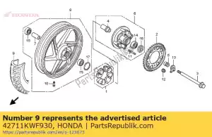 Honda 42711KWF930 neumático trasero (televisores) - Lado inferior