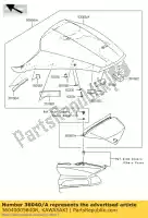 36040005840R, Kawasaki, cubierta de cola, cnt, g.b.green zx140 kawasaki  zzr 1400 2012 2014 2015 2017 2018 2019 2020, Nuevo