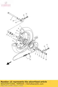 yamaha 4ES254471000 piñón, accionado (47t) - Lado inferior