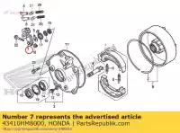 43410HM8000, Honda, arm, rr. freno honda trx250ex sporttrax sportrax trx250x trx250tm trx250tm1 250 , Nuovo