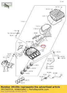 Kawasaki 391560516 pad, rechts - Onderkant