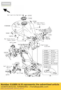 kawasaki 51085536515D depósito-combustible-compuesto, c.p.blue er650a - Lado inferior