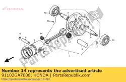 Here you can order the bearing, connecting rod (ntn) from Honda, with part number 91102GA7008:
