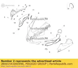 Ici, vous pouvez commander le carénage avant sx auprès de Piaggio Group , avec le numéro de pièce 2B001541000XN6:
